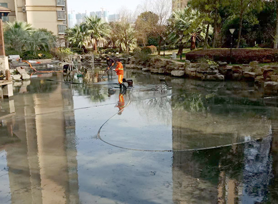 简阳景观池淤泥清理